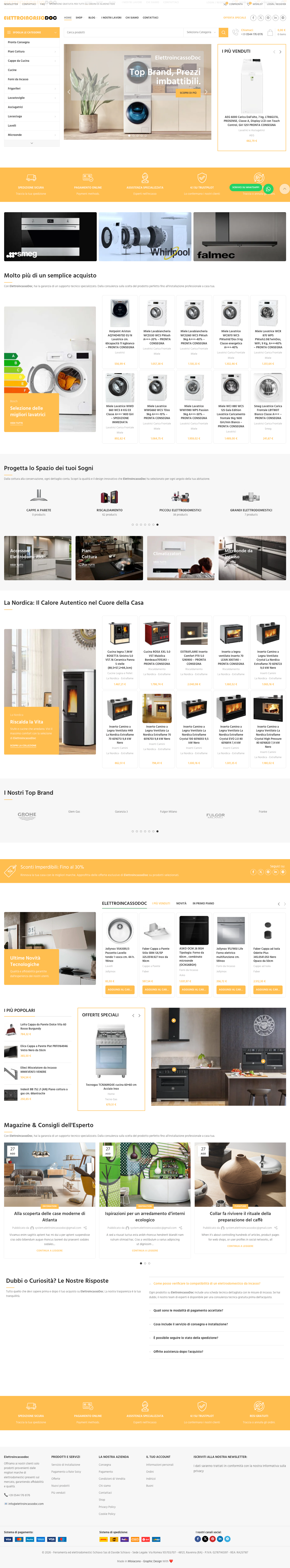 Negozio e-commerce per elettrodomestici Elettroincasso