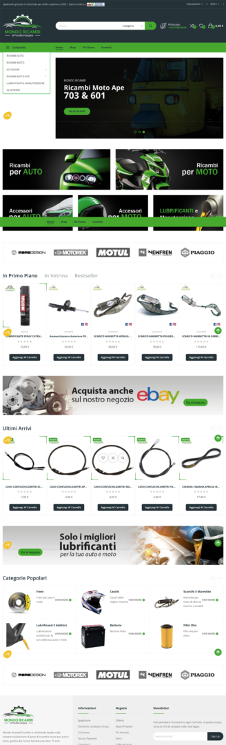 Piattaforma di catalogo online per Mondo Ricambi