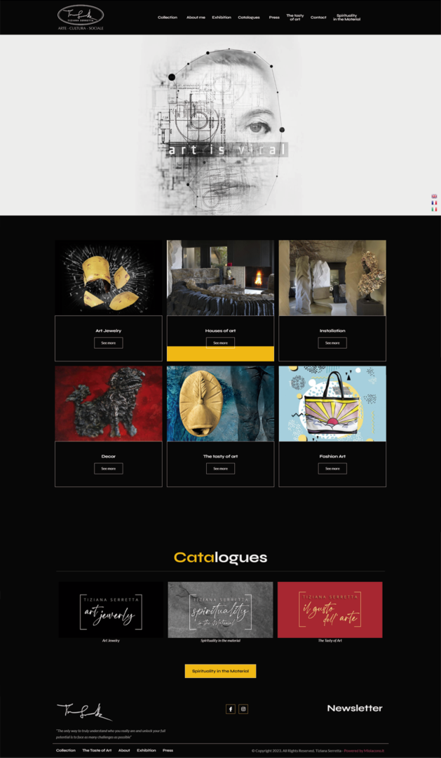 Sito web portfolio d'arte per Tiziana Serreta
