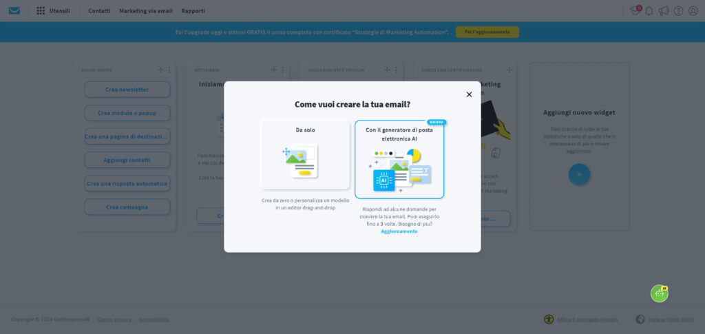 GetResponse Newsletter con AI